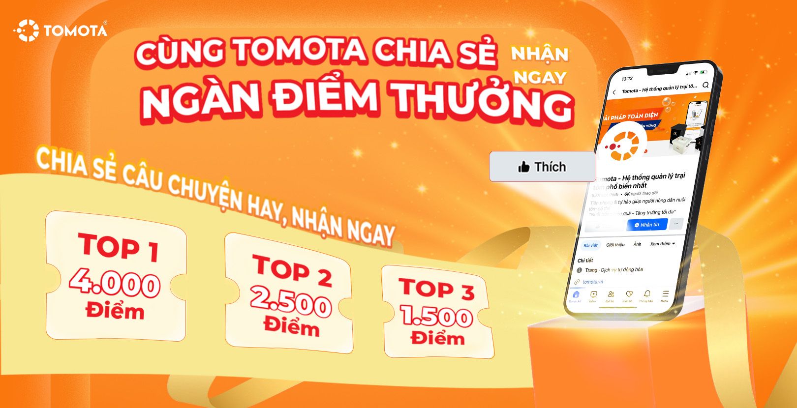 CÙNG TOMOTA CHIA SẺ - NHẬN NGAY NGÀN ĐIỂM THƯỞNG